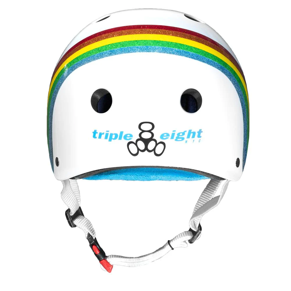Triple 8 THE Certified SS Rainbow Sparkle White Limited Edition Helmet - Image 3